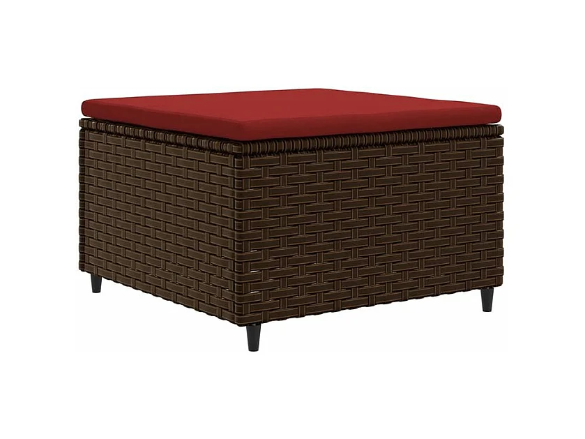 Salon de jardin 6 pcs avec coussins Marron Résine tressée