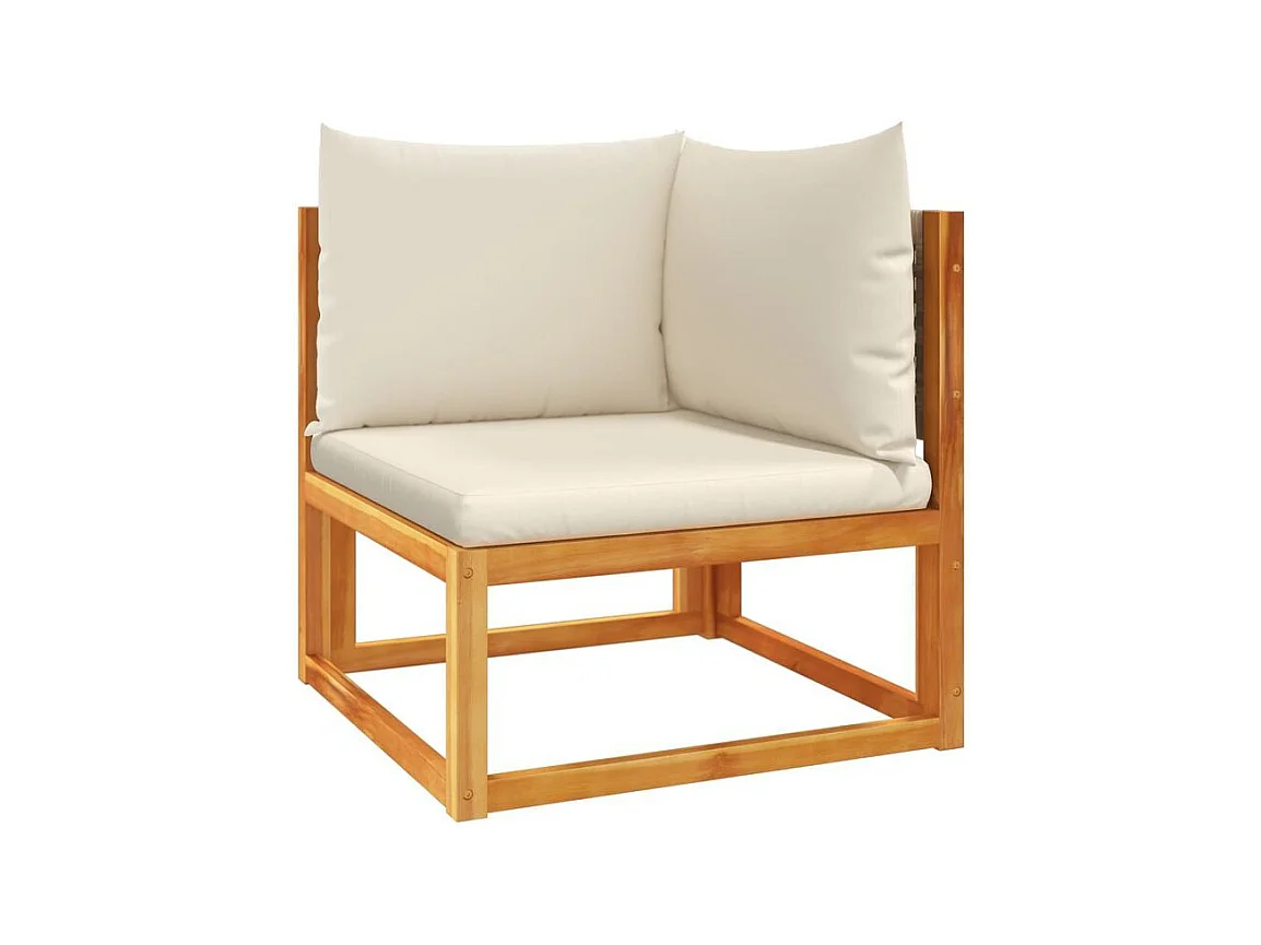 Salon de jardin avec coussins 4 pcs bois d'acacia massif