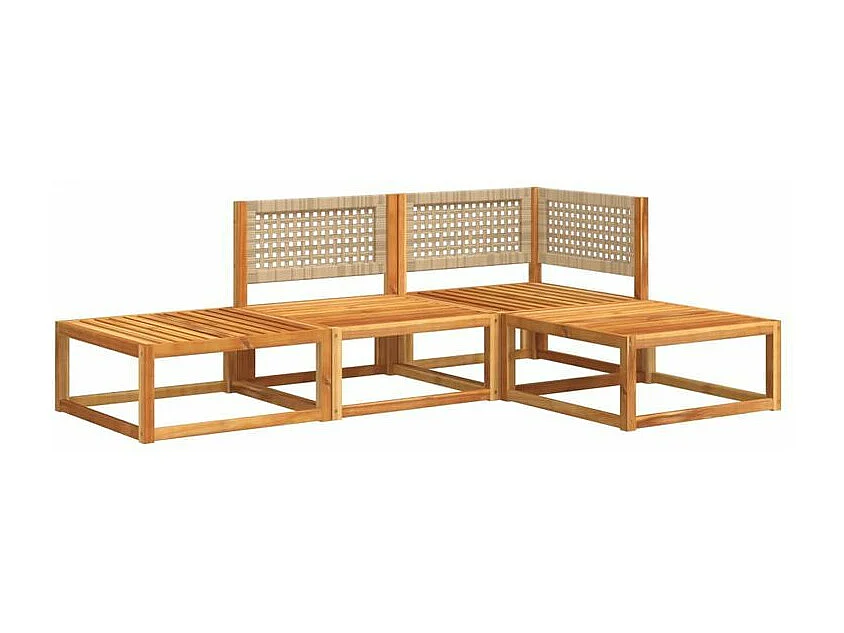 Salon de jardin avec coussins 4 pcs bois d'acacia massif