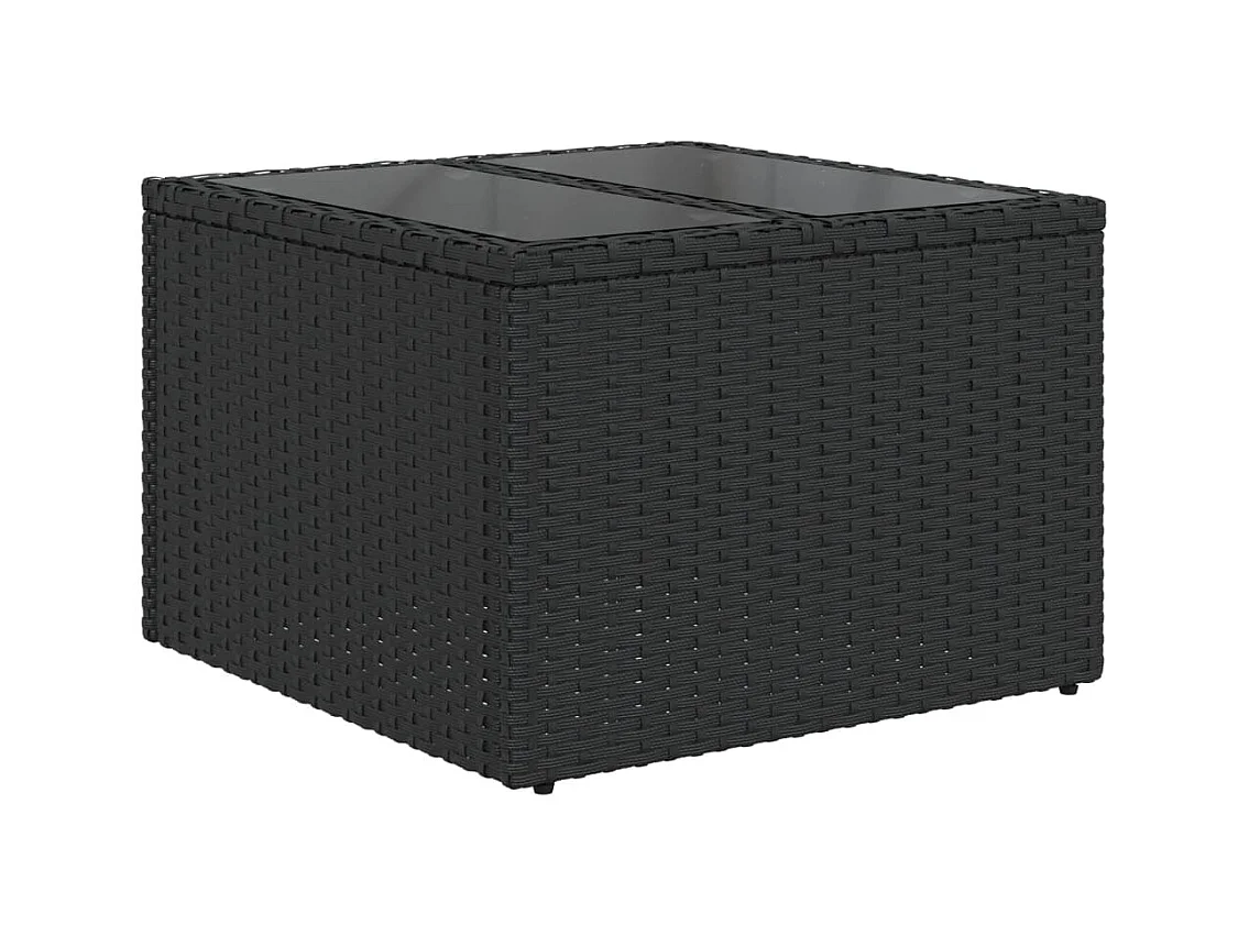 Salon de jardin 11 pcs avec coussins noir résine tressée