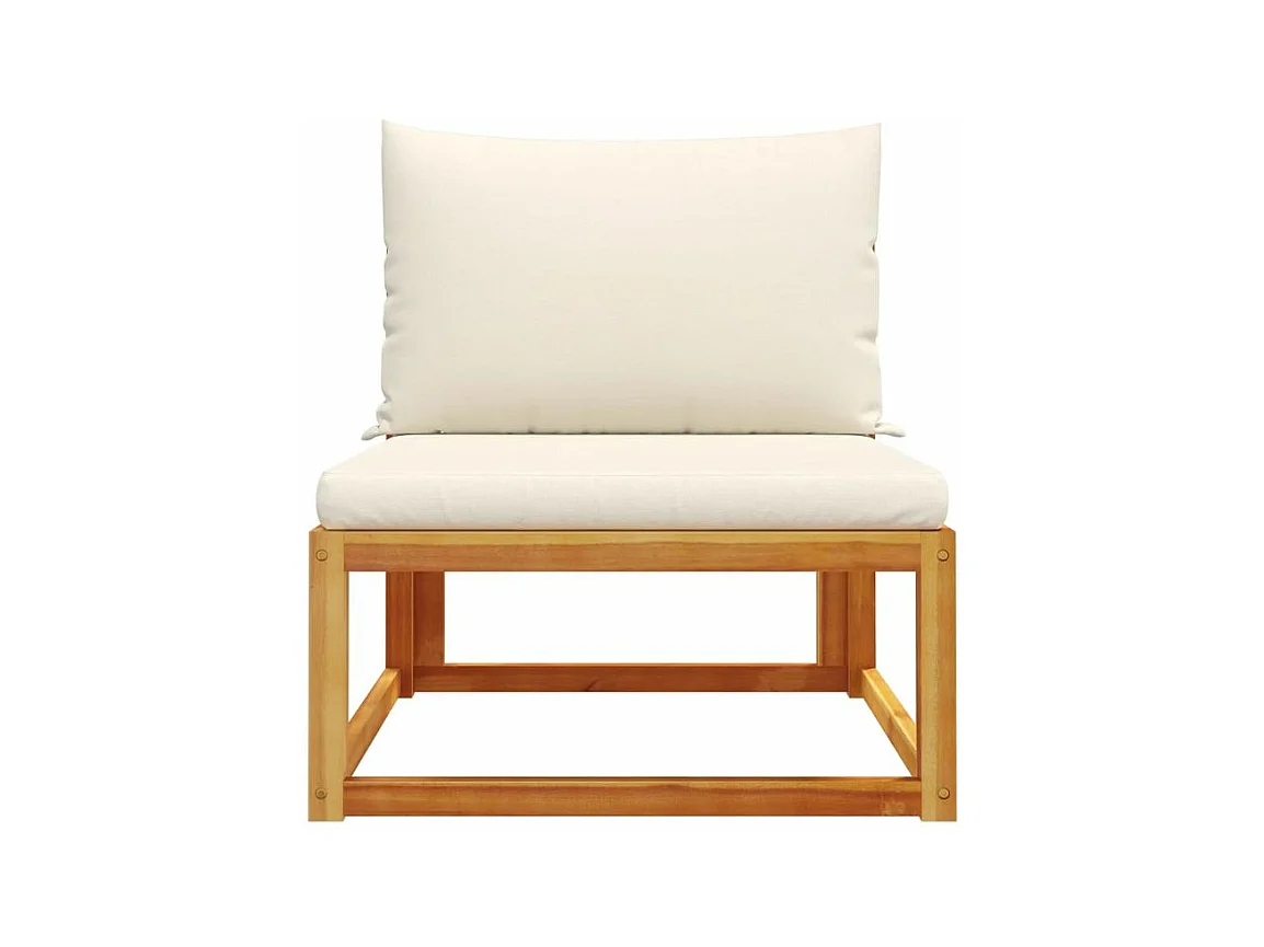 Canapé de jardin sans accoudoirs coussins bois massif d'acacia