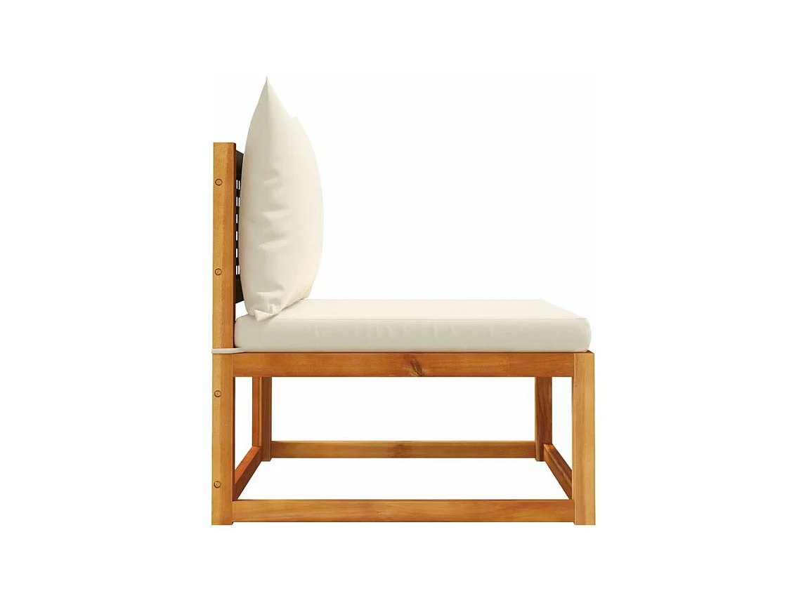 Canapé de jardin sans accoudoirs coussins bois massif d'acacia