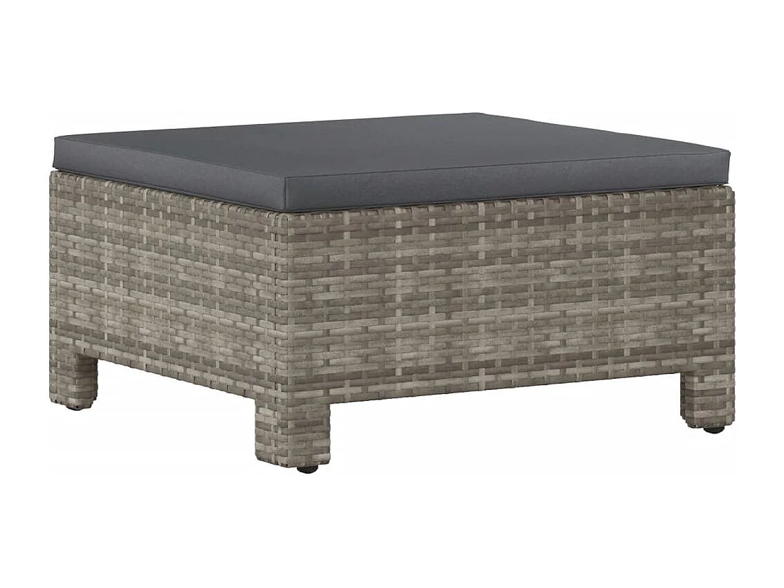 Salon de jardin 7 pcs avec coussins Gris Résine tressée