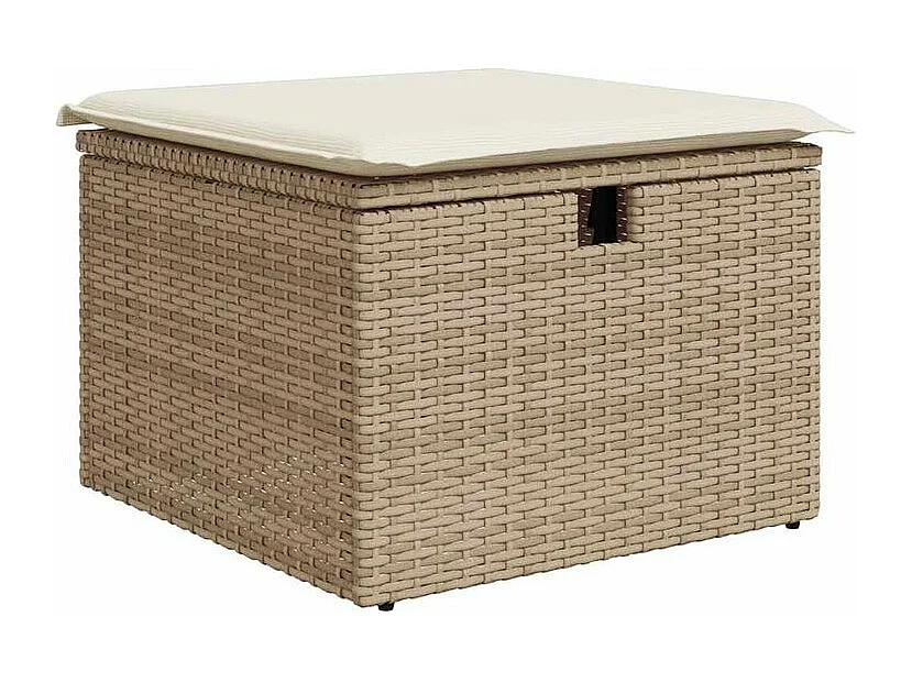 Salon de jardin avec coussins 6 pcs beige résine tressée