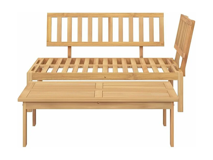 Salon de jardin palette 2 pcs bois massif d'acacia