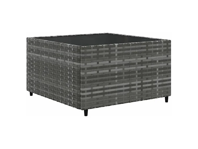 Salon de jardin 6 pcs avec coussins Gris Résine tressée