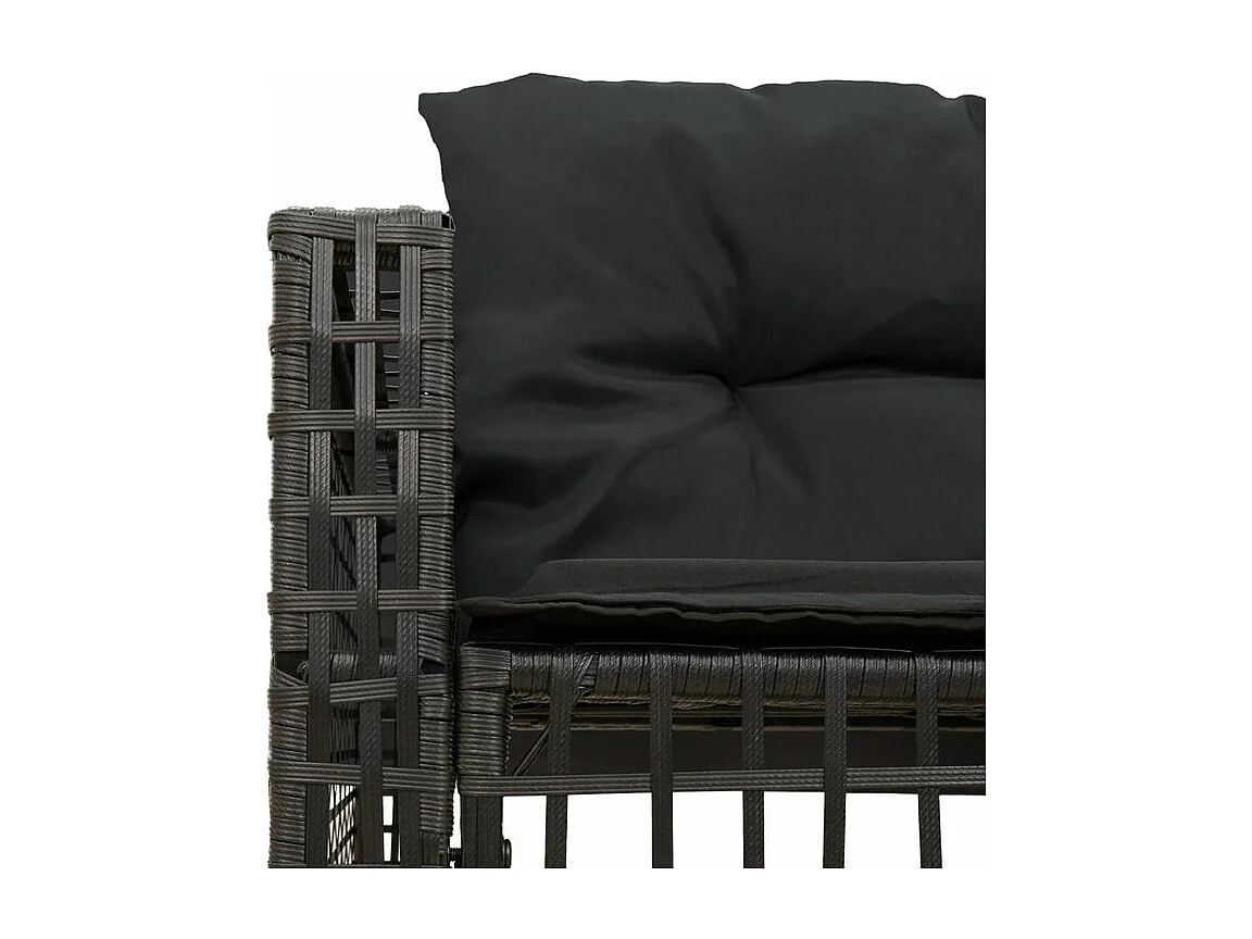 Canapé de jardin et coussins et repose-pied en forme de L rotin