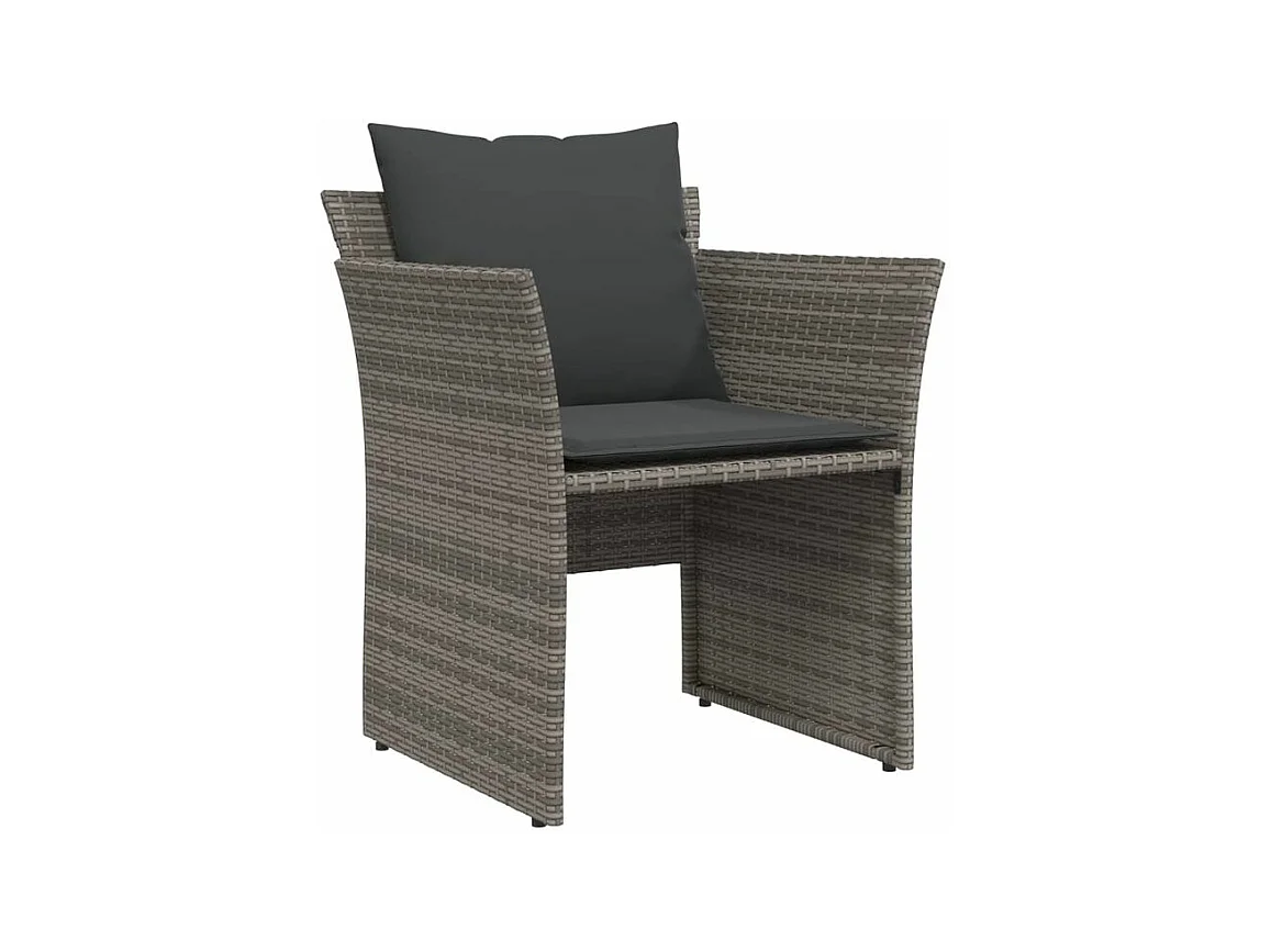 Chaise de jardin avec tabouret gris résine tressée