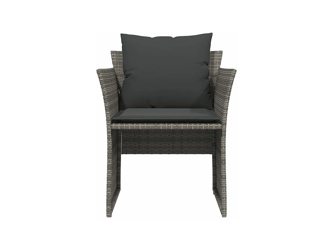 Chaise de jardin avec tabouret gris résine tressée