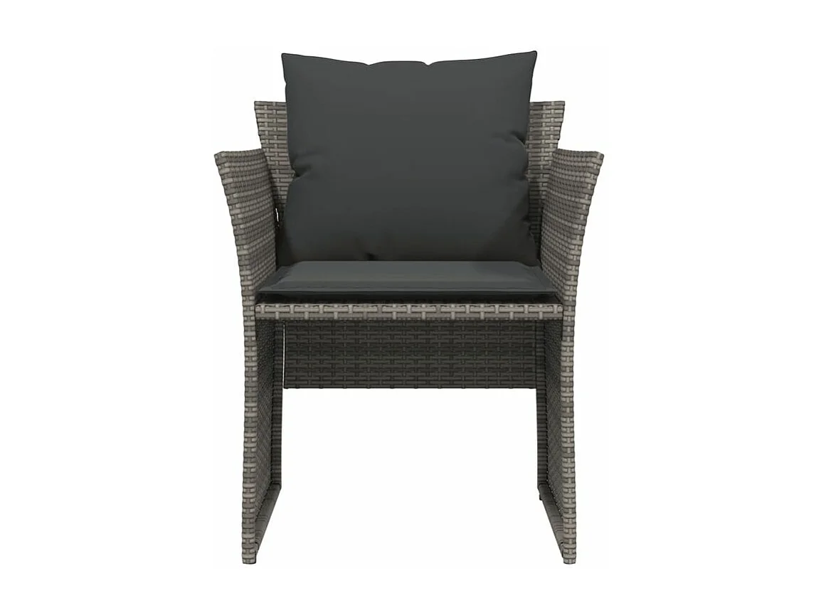 Chaise de jardin avec tabouret gris résine tressée