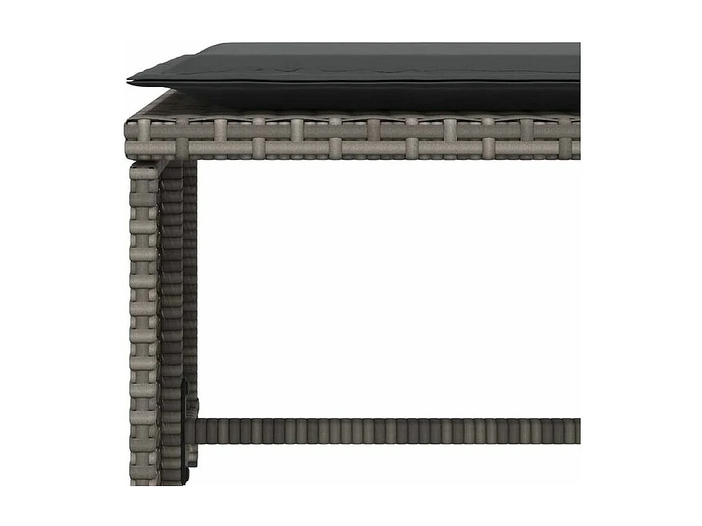 Chaise de jardin avec tabouret gris résine tressée