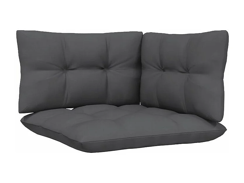 Salon de jardin 9 pcs avec coussins anthracite Bois de pin