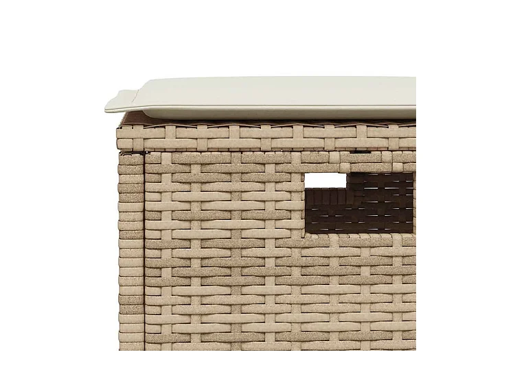 Ensemble à manger de jardin avec coussins 5pcs Beige poly rotin