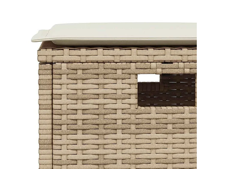 Ensemble à manger de jardin avec coussins 5pcs Beige poly rotin
