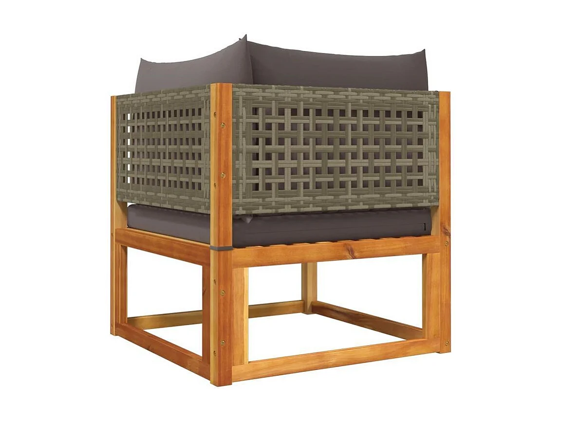 Salon de jardin avec coussins 4 pcs bois d'acacia massif