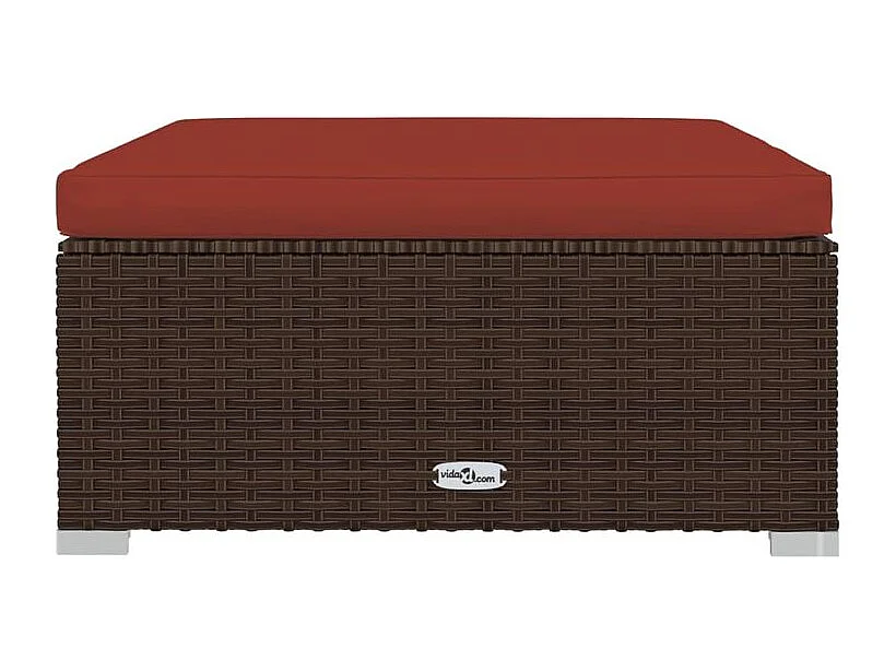 Salon de jardin 4 pcs avec coussins Marron Résine tressée