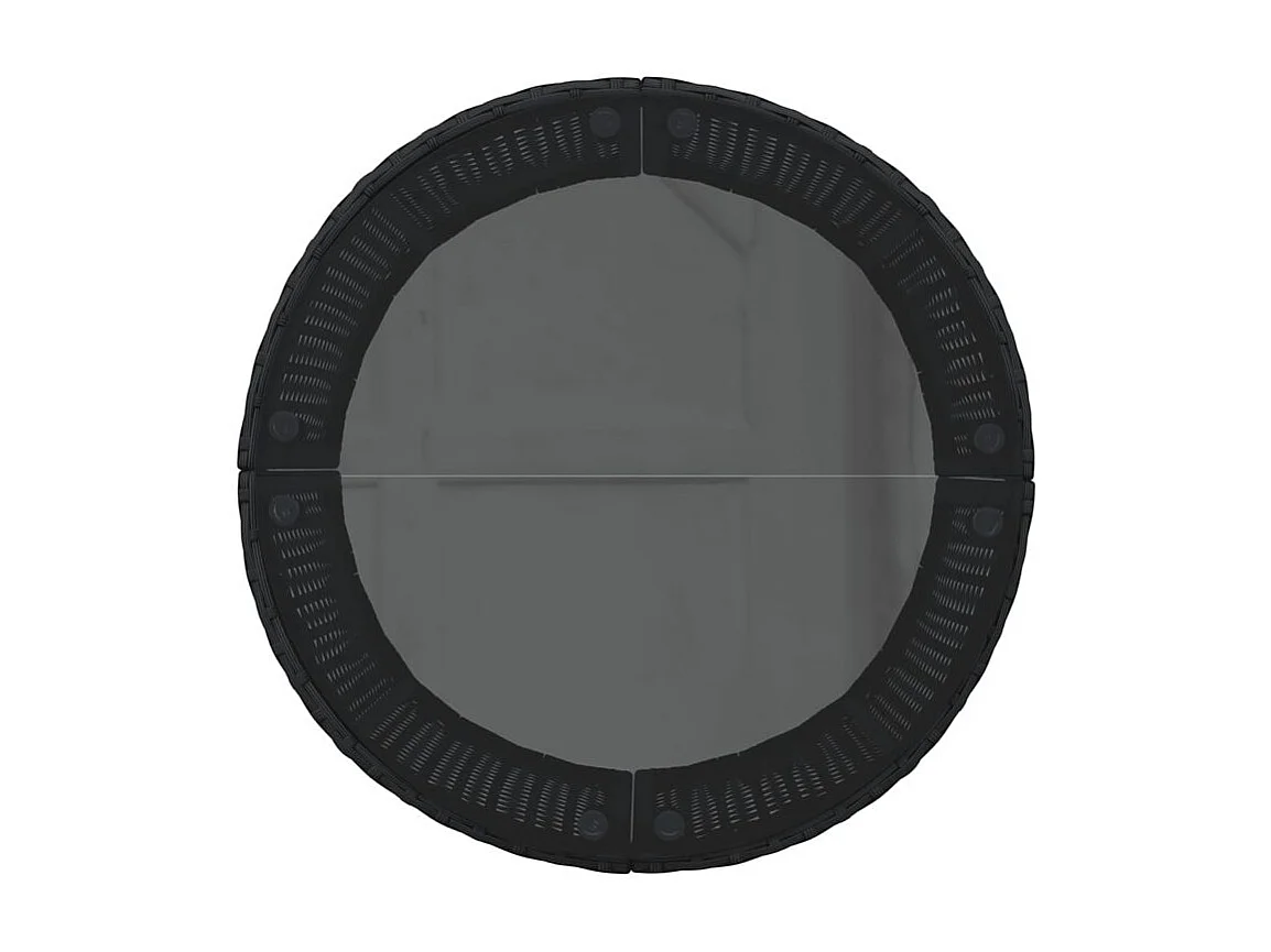 Canapé de jardin avec table coussins rond noir résine tressée