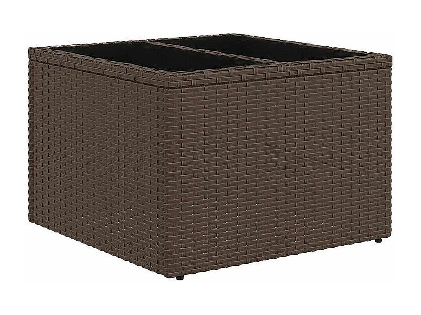 Salon de jardin avec coussins 7 pcs marron résine tressée