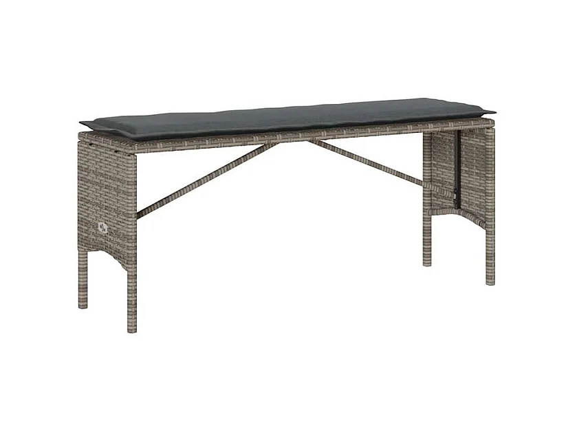 Ensemble à manger de jardin 3 pcs coussins gris résine tressée