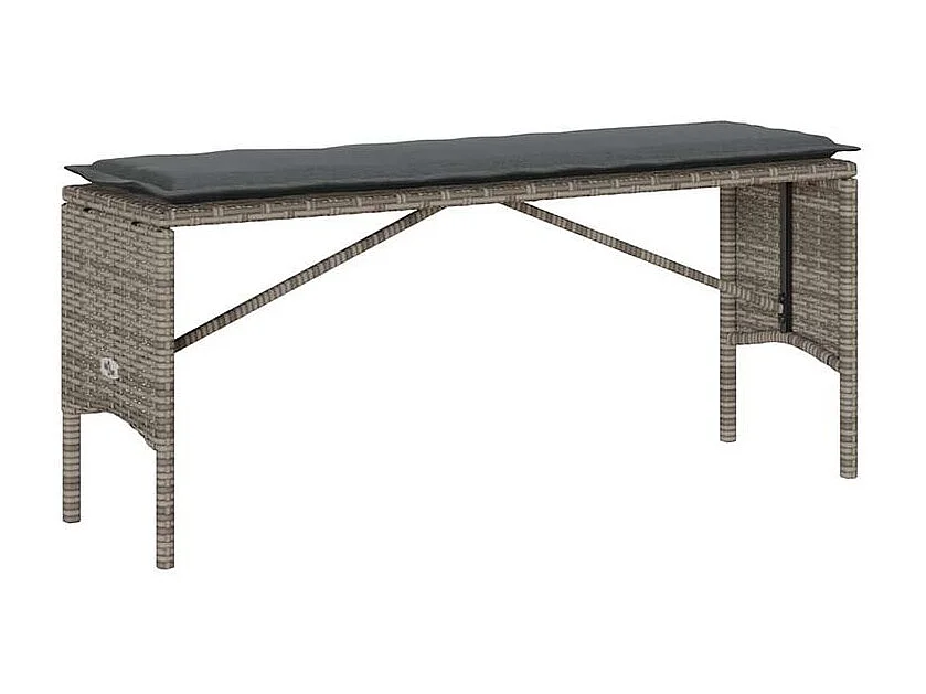 Ensemble à manger de jardin 3 pcs coussins gris résine tressée