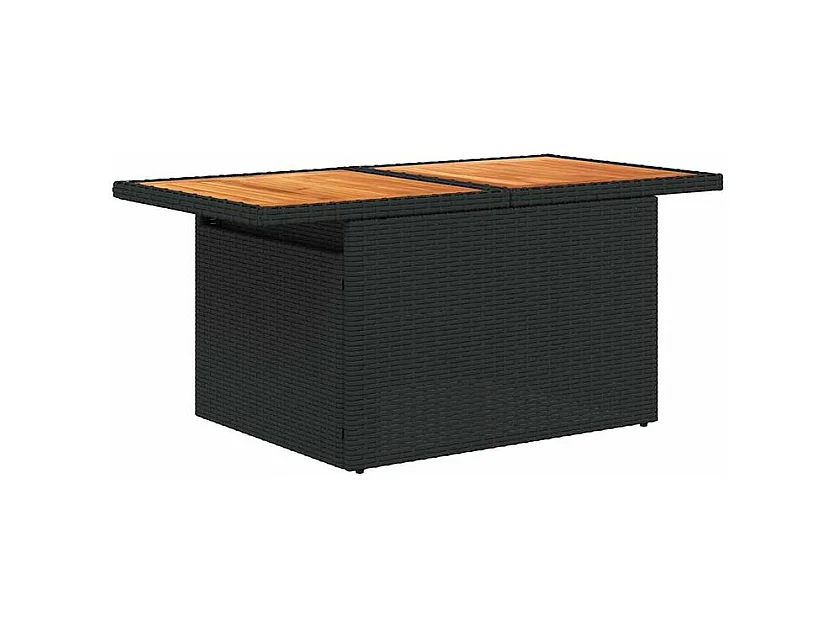 Salon de jardin 8 pcs avec coussins noir résine tressée