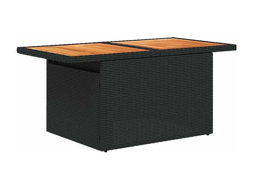 Salon de jardin 8 pcs avec coussins noir résine tressée