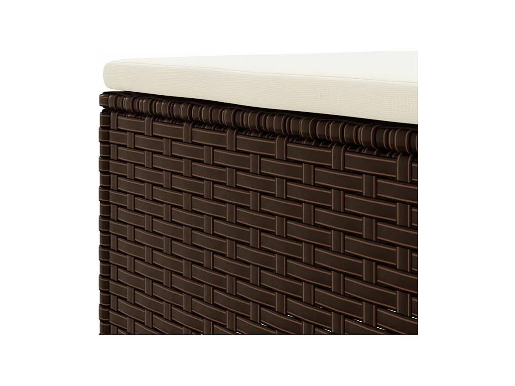 Salon de jardin 4 pcs avec coussins Marron Résine tressée