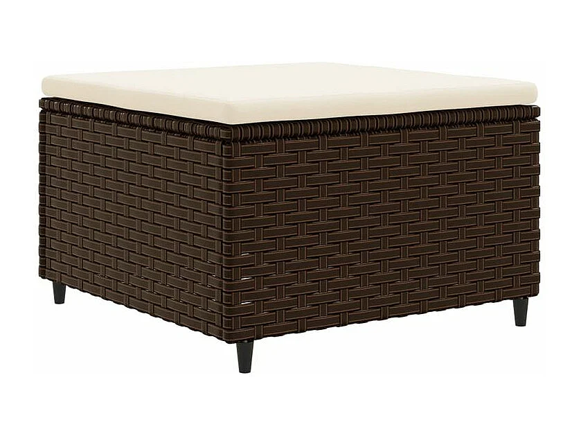 Salon de jardin 4 pcs avec coussins Marron Résine tressée