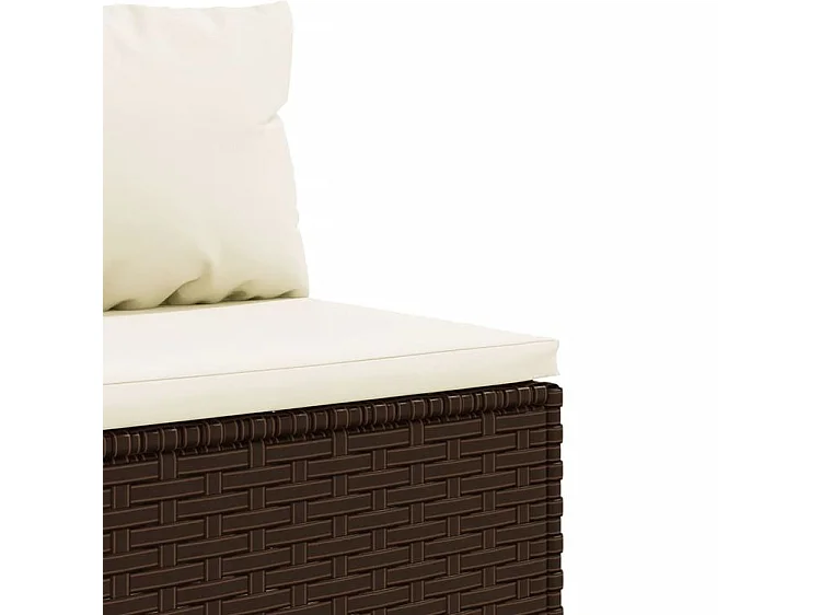 Salon de jardin 4 pcs avec coussins Marron Résine tressée