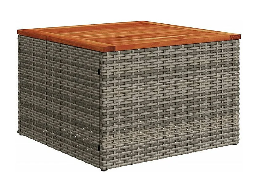 Salon de jardin 9 pcs avec coussins gris résine tressée