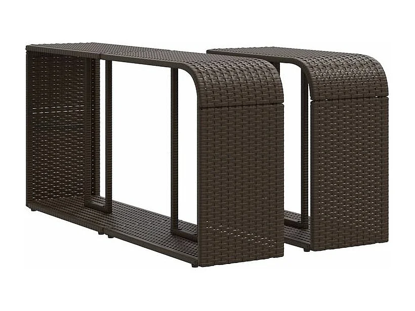 Salon de jardin et coussins 11 pcs marron résine tressée