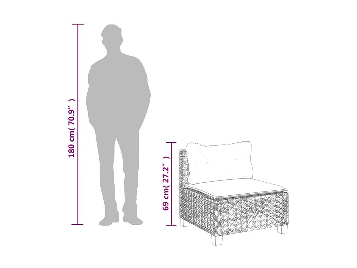 Salon de jardin avec coussins 7 pcs beige résine tressée