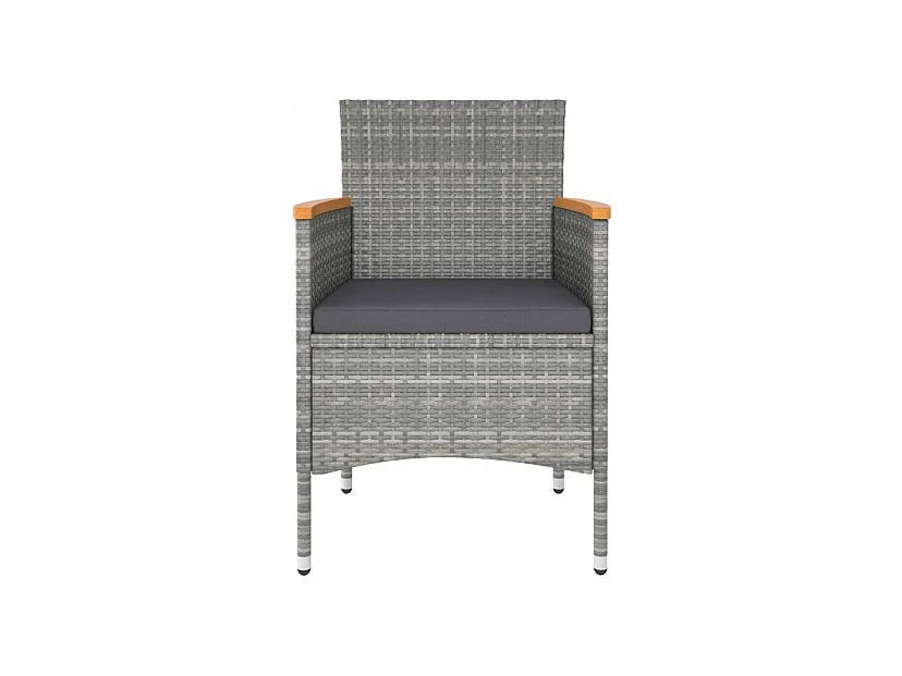 Ensemble à dîner de jardin 5 pcs Résine tressée et acacia Gris