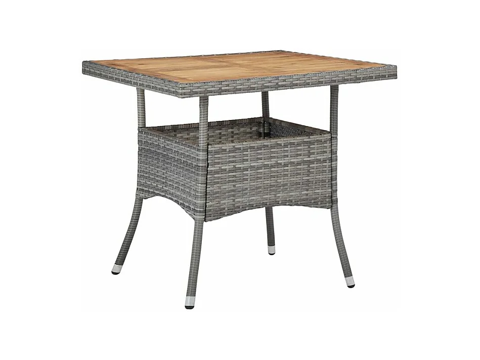 Ensemble à dîner de jardin 5 pcs Résine tressée et acacia Gris