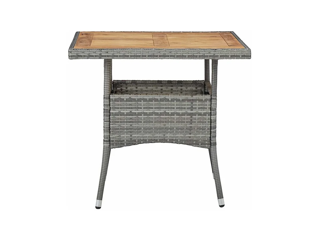 Ensemble à dîner de jardin 5 pcs Résine tressée et acacia Gris