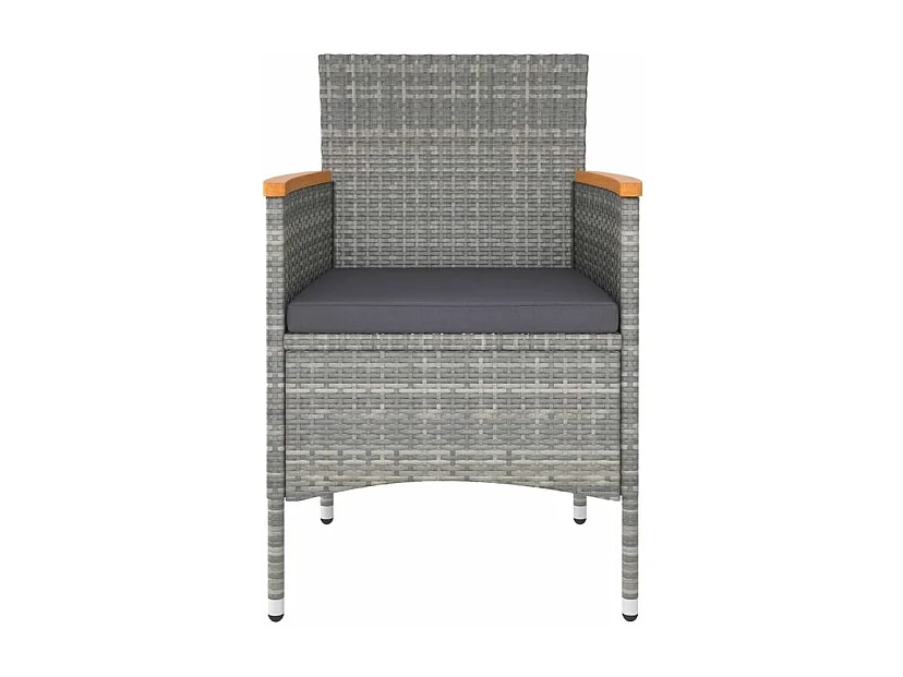 Ensemble à dîner de jardin 5 pcs Résine tressée et acacia Gris