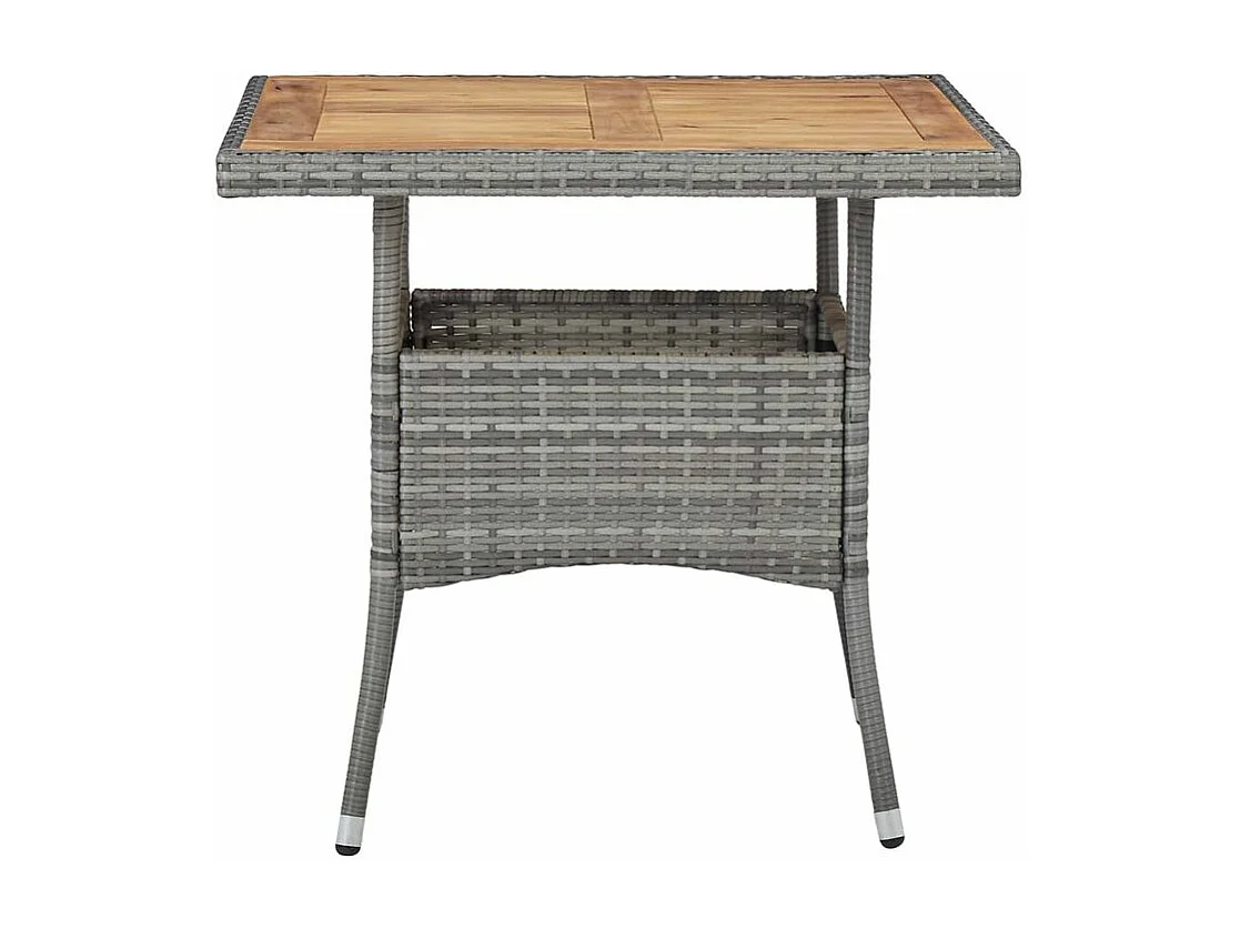 Ensemble à dîner de jardin 5 pcs Résine tressée et acacia Gris