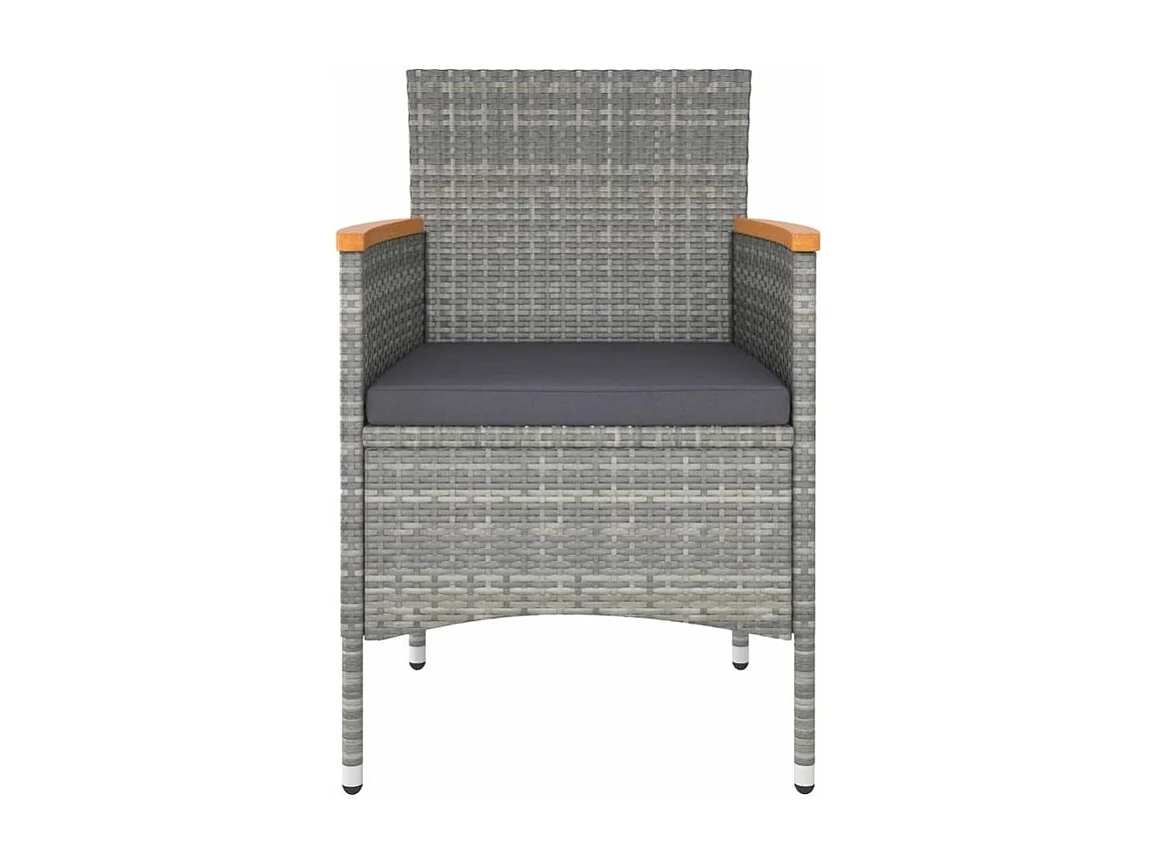 Ensemble à dîner de jardin 5 pcs Résine tressée et acacia Gris