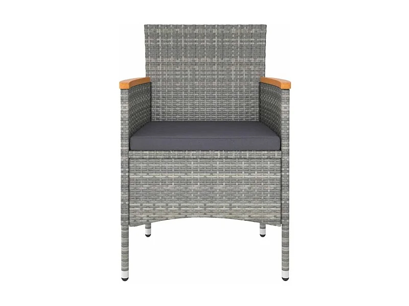 Ensemble à dîner de jardin 5 pcs Résine tressée et acacia Gris