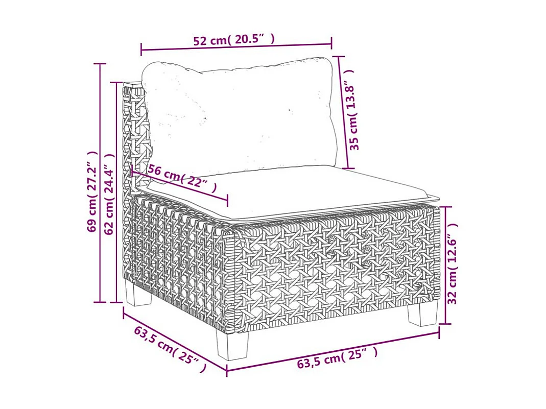 Salon de jardin avec coussins 10 pcs beige résine tressée