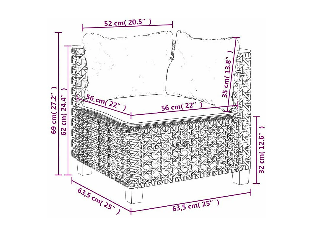 Salon de jardin avec coussins 10 pcs beige résine tressée