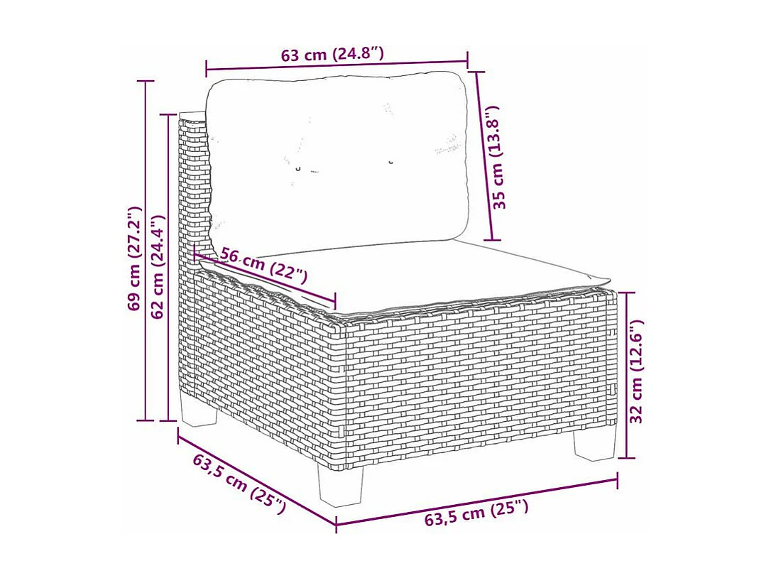 Salon de jardin avec coussins 10 pcs beige résine tressée