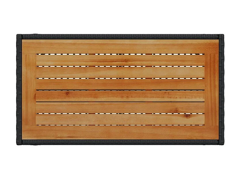 Salon de jardin 4 pcs avec coussins noir résine tressée