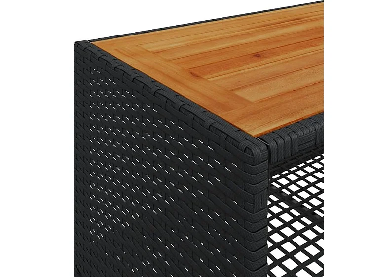 Salon de jardin 4 pcs avec coussins noir résine tressée