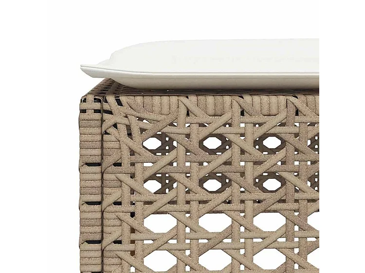 Salon de jardin avec coussins 5 pcs beige résine tressée