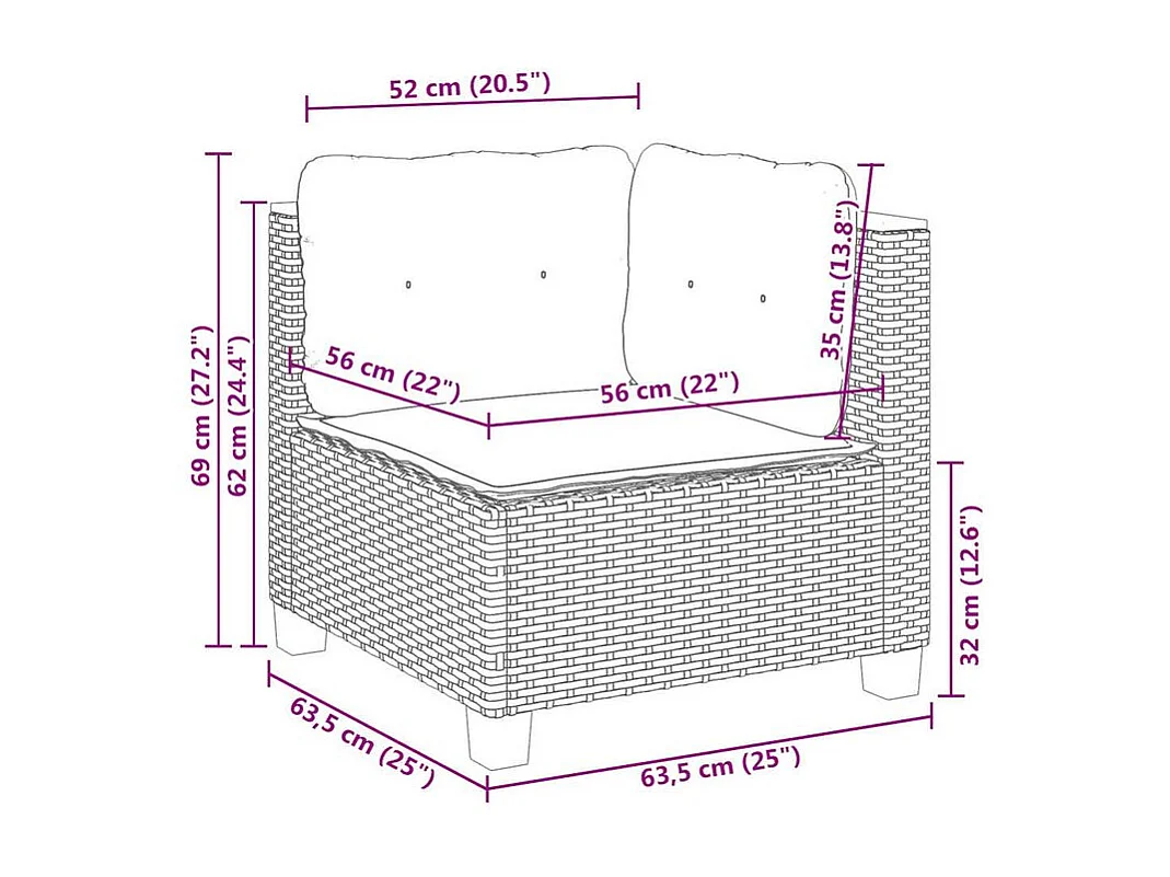 Salon de jardin avec coussins 6 pcs beige résine tressée