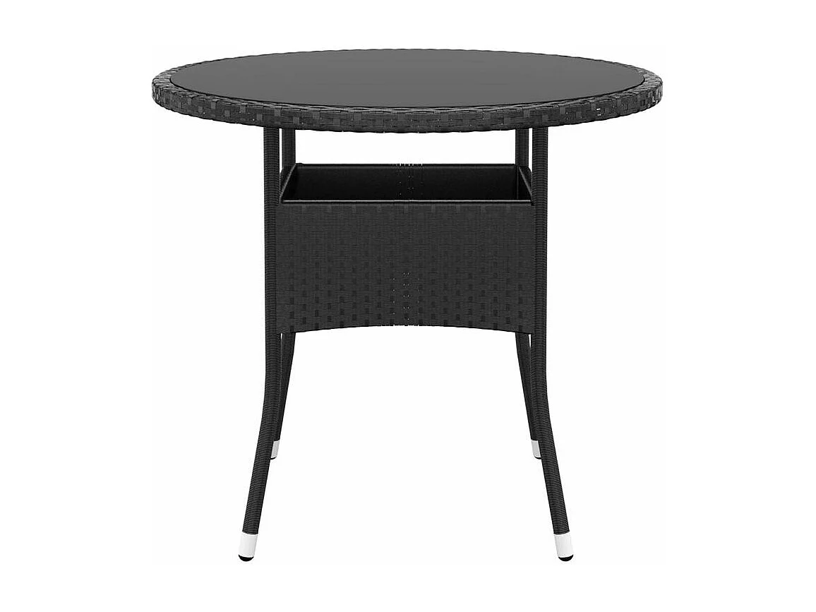 Mobilier de salle à manger de jardin 5 pcs Résine tressée Noir