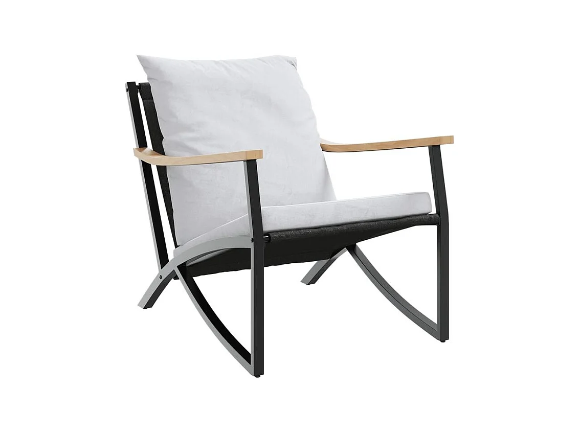 Ensemble de meubles de balcon avec coussins 3 pcs noir acier