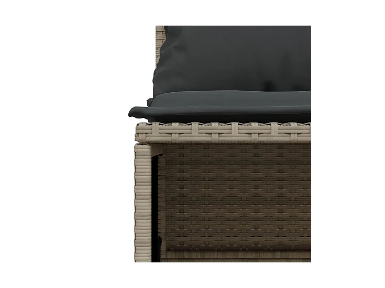 Salon de jardin 5 pcs avec coussins gris clair résine tressée