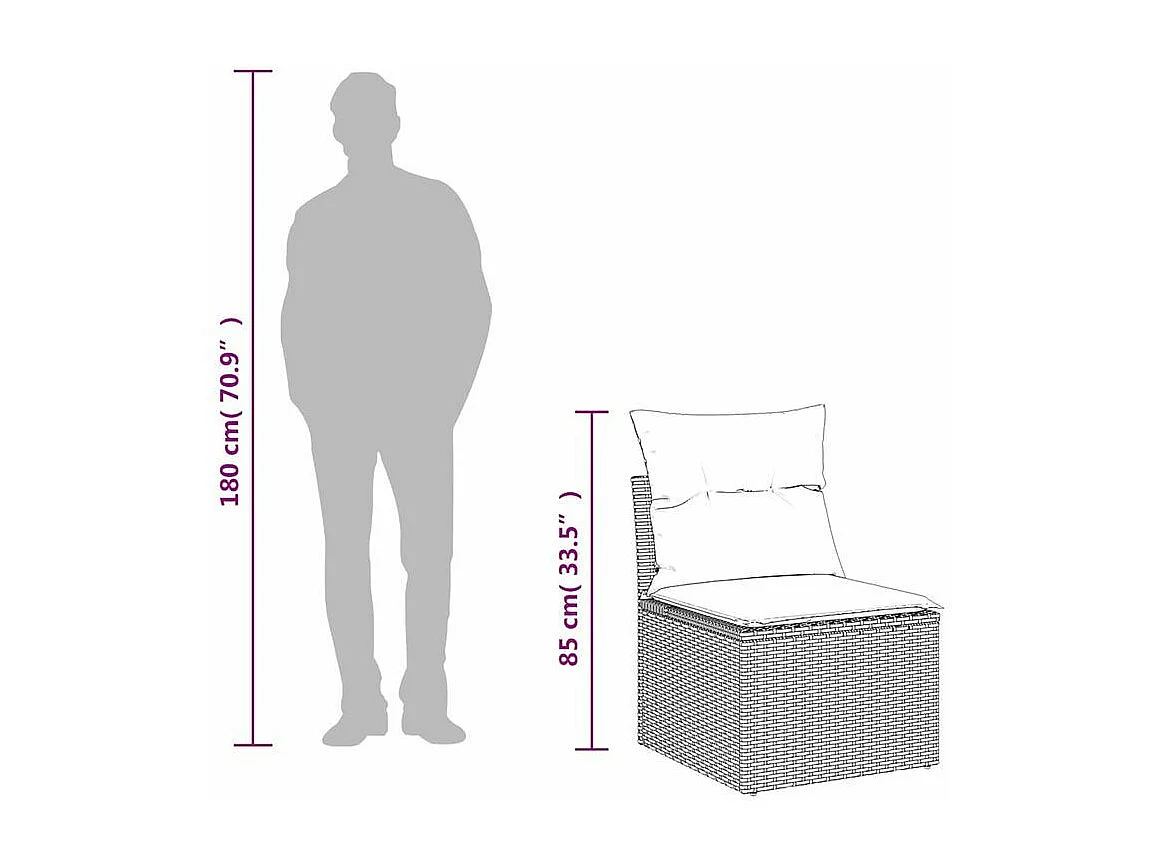 Salon de jardin 10 pcs avec coussins marron résine tressée